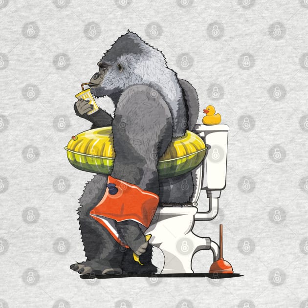 Gorilla on the Toilet by InTheWashroom